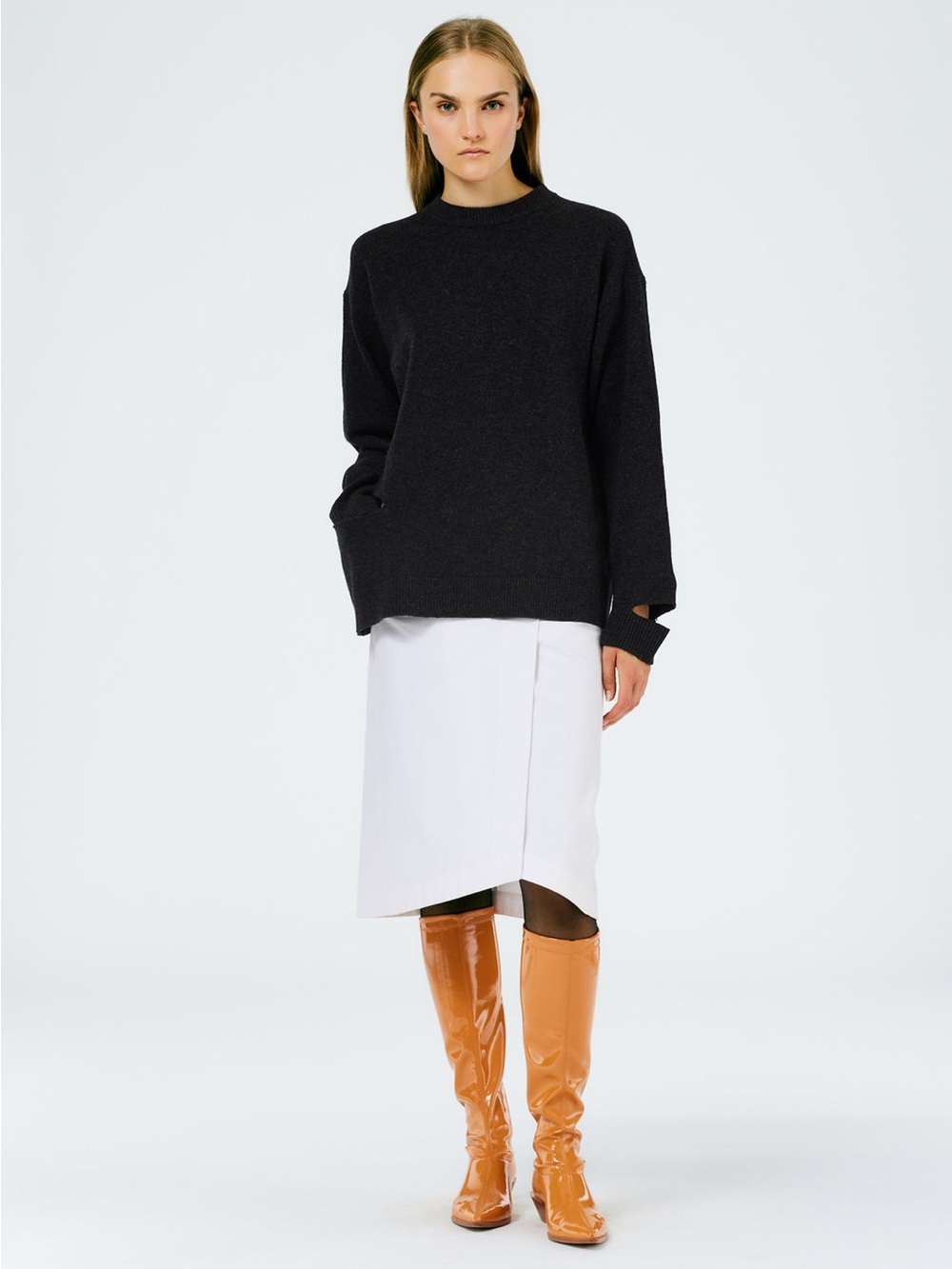 NWT TIBI Sculpted Cotton Pitched Skirt White Size 8